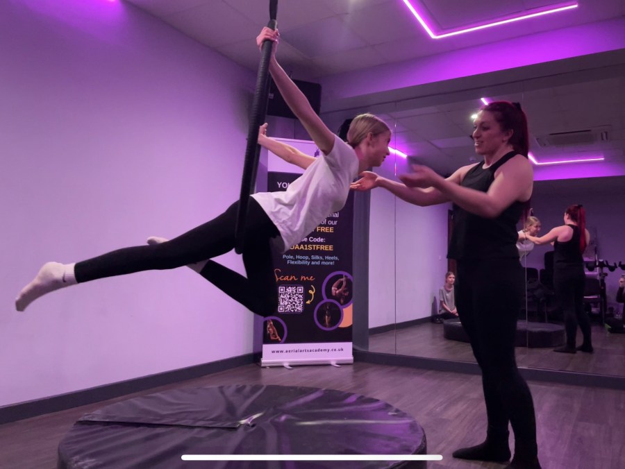 Aerial hoop and silks class